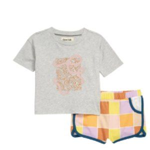 NWT OPEN EDIT Graphic Tee & Shorts Set